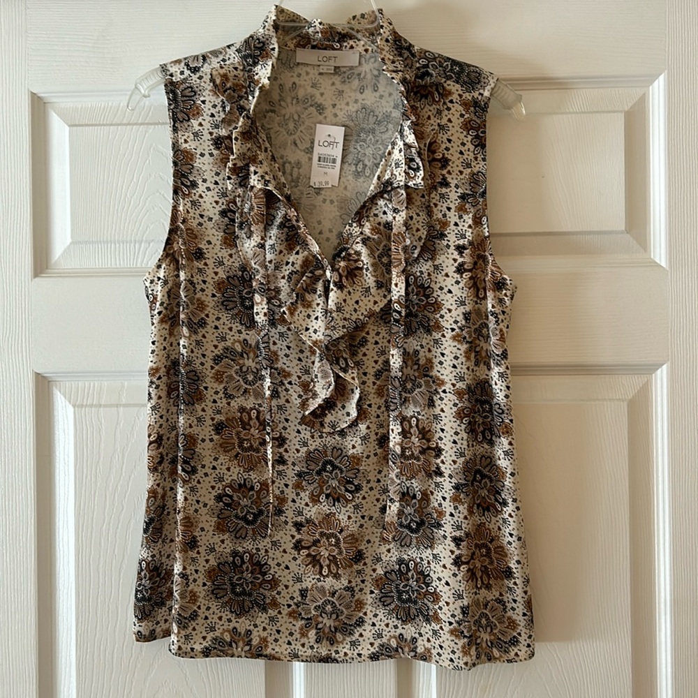 NWT LOFT Printed Sleeveless Top